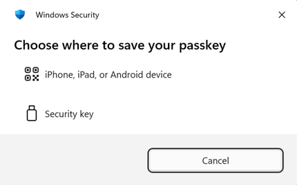 Passkey Registration on Windows